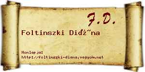 Foltinszki Diána névjegykártya